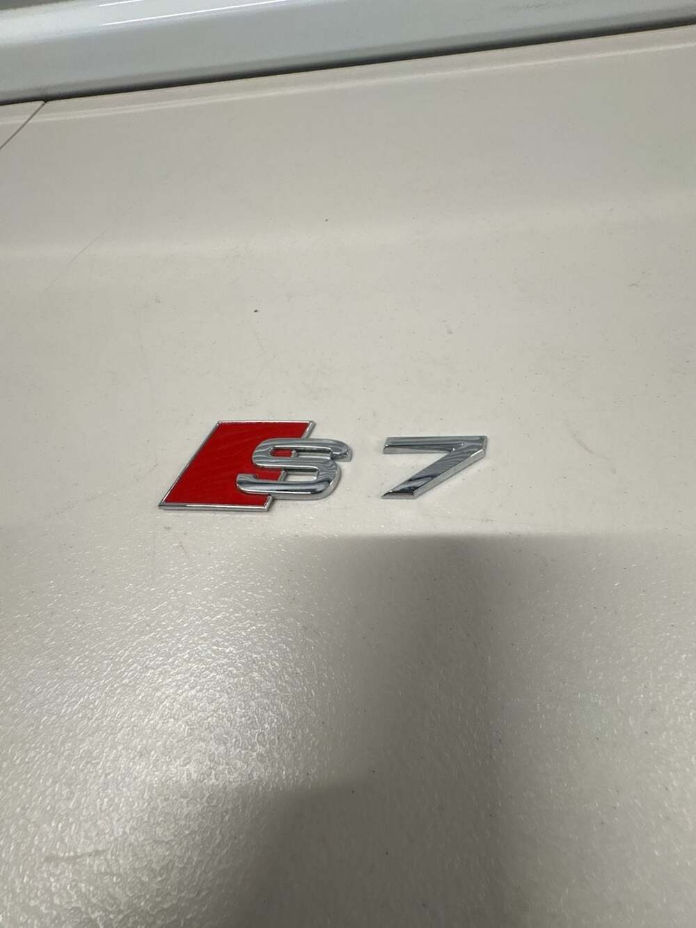 Audi S7 OEM Trunk Emblem Badge Chrome and Red